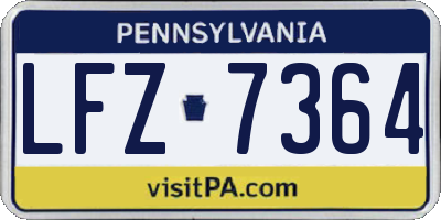 PA license plate LFZ7364