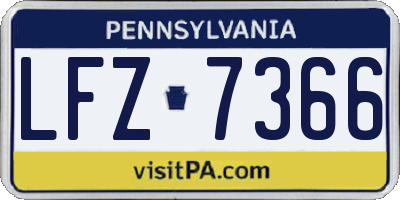 PA license plate LFZ7366