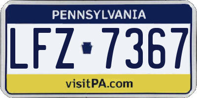 PA license plate LFZ7367