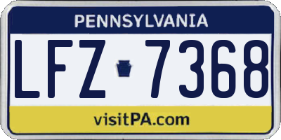 PA license plate LFZ7368
