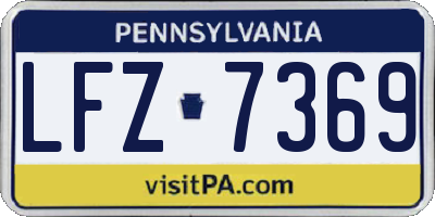 PA license plate LFZ7369