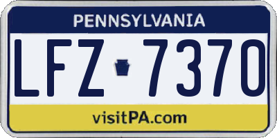 PA license plate LFZ7370