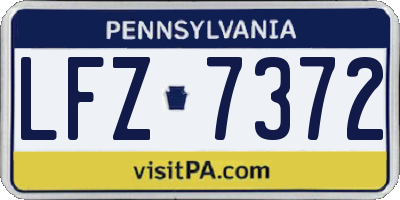 PA license plate LFZ7372