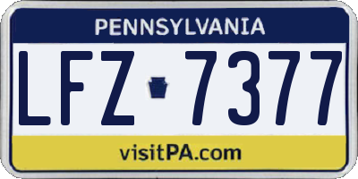 PA license plate LFZ7377