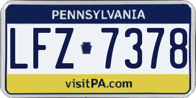 PA license plate LFZ7378