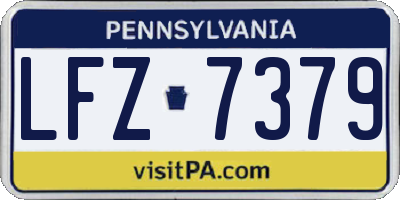 PA license plate LFZ7379