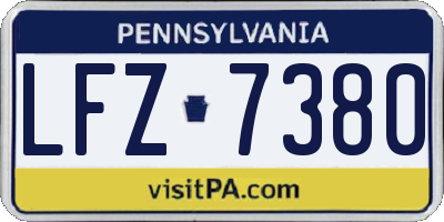 PA license plate LFZ7380