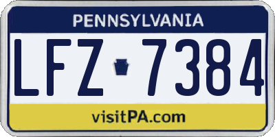 PA license plate LFZ7384