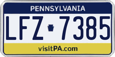 PA license plate LFZ7385