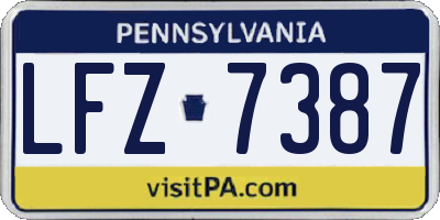 PA license plate LFZ7387