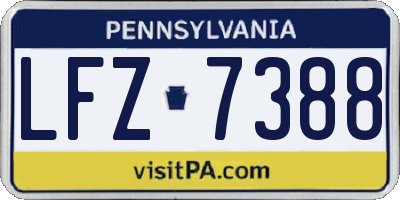 PA license plate LFZ7388