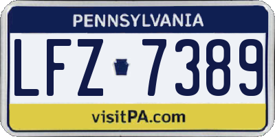 PA license plate LFZ7389