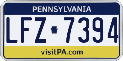 PA license plate LFZ7394