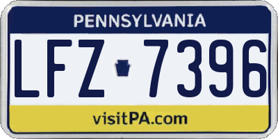 PA license plate LFZ7396
