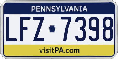 PA license plate LFZ7398