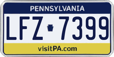 PA license plate LFZ7399