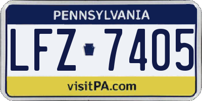 PA license plate LFZ7405