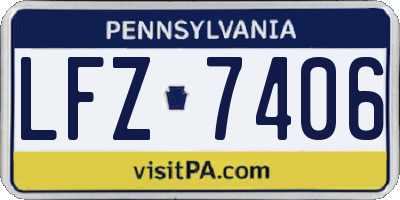 PA license plate LFZ7406