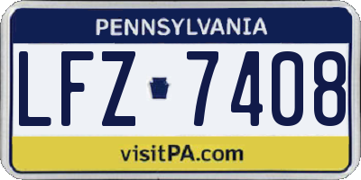 PA license plate LFZ7408