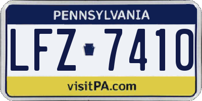 PA license plate LFZ7410