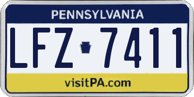 PA license plate LFZ7411