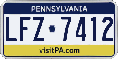 PA license plate LFZ7412