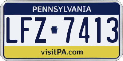 PA license plate LFZ7413