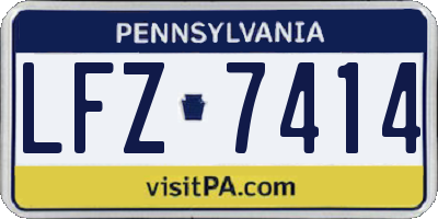 PA license plate LFZ7414
