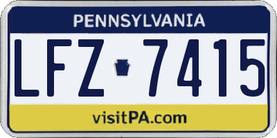 PA license plate LFZ7415