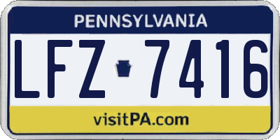 PA license plate LFZ7416