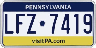 PA license plate LFZ7419