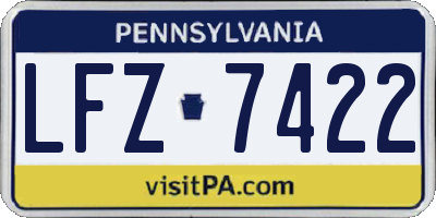 PA license plate LFZ7422