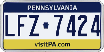 PA license plate LFZ7424
