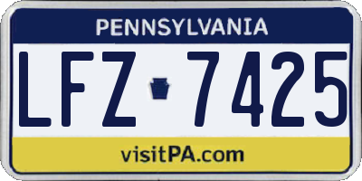PA license plate LFZ7425