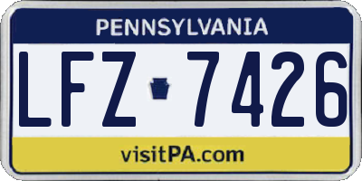 PA license plate LFZ7426