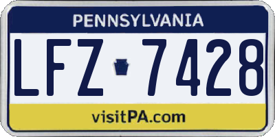 PA license plate LFZ7428