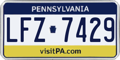 PA license plate LFZ7429