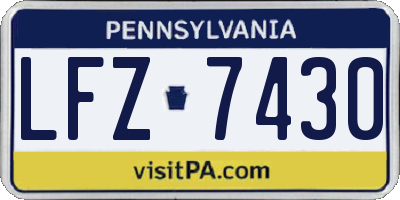 PA license plate LFZ7430