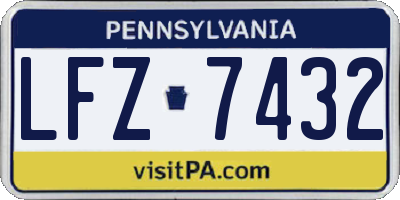 PA license plate LFZ7432