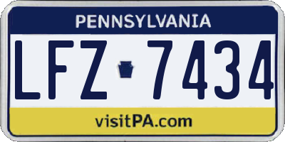 PA license plate LFZ7434