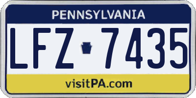 PA license plate LFZ7435