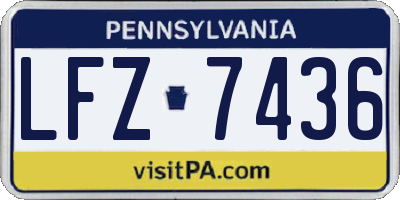 PA license plate LFZ7436