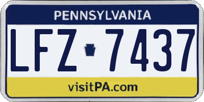 PA license plate LFZ7437