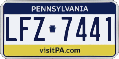 PA license plate LFZ7441