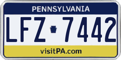 PA license plate LFZ7442