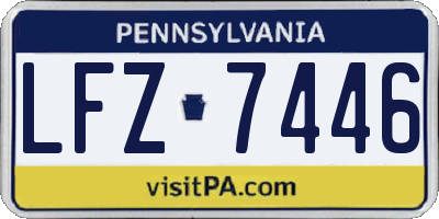 PA license plate LFZ7446