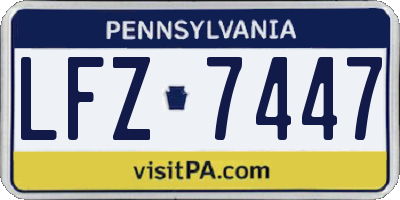 PA license plate LFZ7447