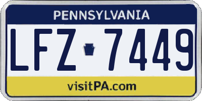 PA license plate LFZ7449