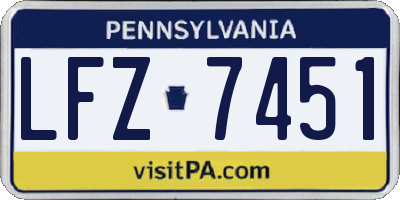 PA license plate LFZ7451