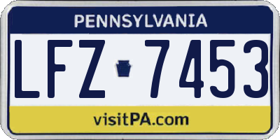 PA license plate LFZ7453